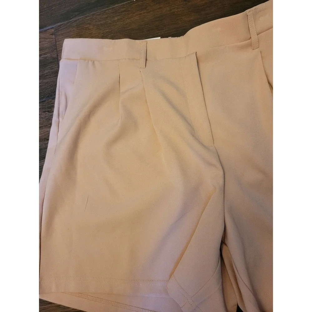32Degrees Womens Pull On Shorts XL Orange Peach Pleated Elastic Waist‎ NEW 701